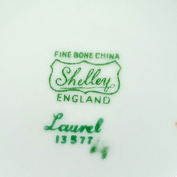 Shelley England Fine Bone China Laurel Porcelain Demitasse Cup Saucer - Picture 6 of 6